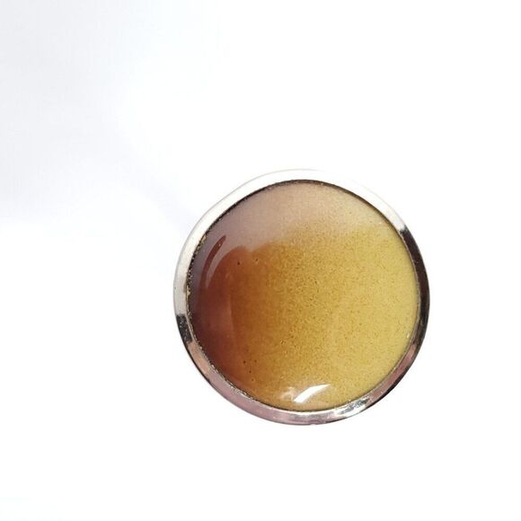 Art Decor Floral Hand Held Mirror Hair Brush Jars Containers Brown Silvertone - Picture 10 of 11